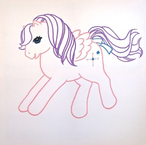 My Little Pony 2014, hand-embroidery, 1375 x 1375mm, Polyester thread on Cotton Drill